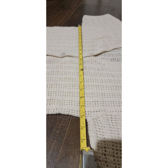 Womens Wool Cardigan Sweater Short Top Medium Hand Knit Crochet Boho Luxe Peru - Picture 5 of 6